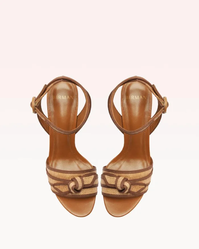 Grosgrain Raffia Platform Brown Women Alexandre Birman Sandals