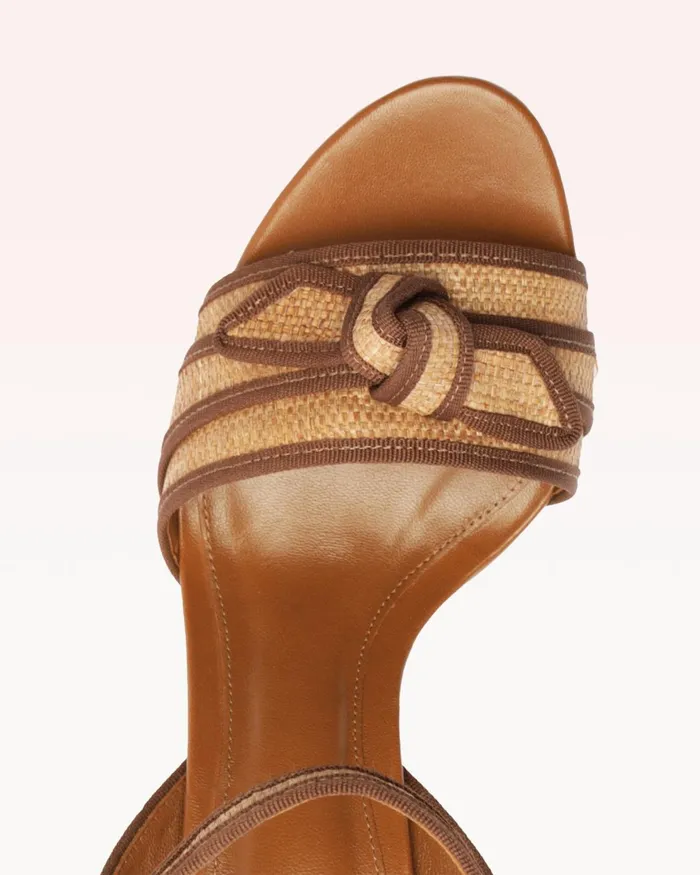 Grosgrain Raffia Platform Brown Women Alexandre Birman Sandals