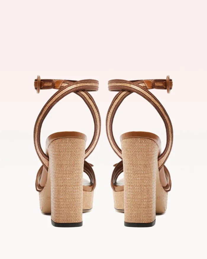 Grosgrain Raffia Platform Brown Women Alexandre Birman Sandals