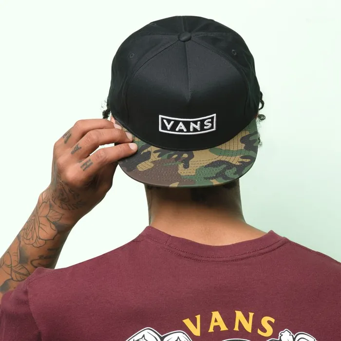Hats and Beanies Men Vans Easy Box Snapback Hat Blackclassic Camo