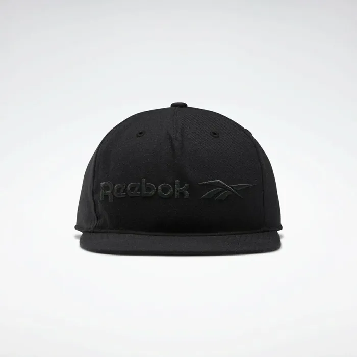 Hats MensWomens Reebok Classics Vector Flat Peak Hat Black Black