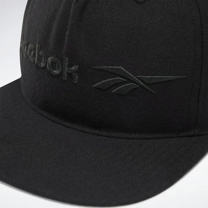 Hats MensWomens Reebok Classics Vector Flat Peak Hat Black Black