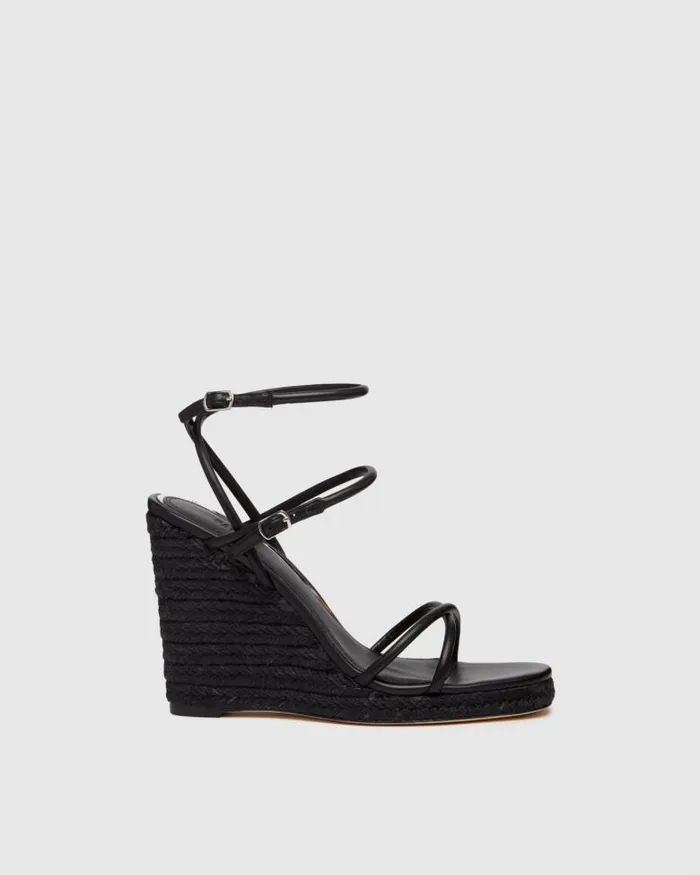 Heels and Wedges Women PAIGE Kerri Wedge 8211 Black Leather