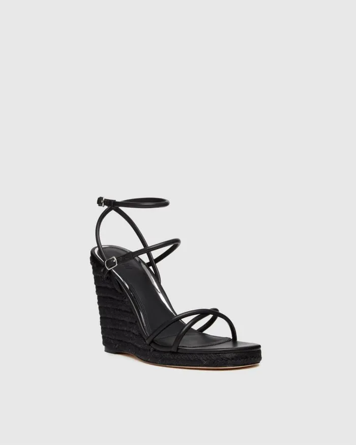 Heels and Wedges Women PAIGE Kerri Wedge 8211 Black Leather Heels and Wedges Women PAIGE Kerri Wedge 8211 Black Leather