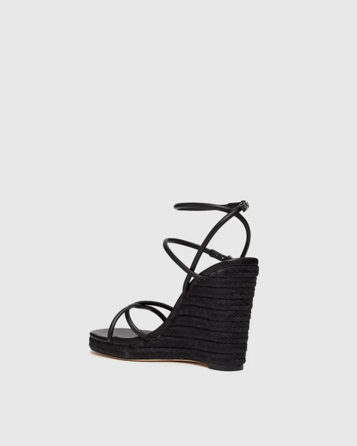 Heels and Wedges Women PAIGE Kerri Wedge 8211 Black Leather Heels and Wedges Women PAIGE Kerri Wedge 8211 Black Leather