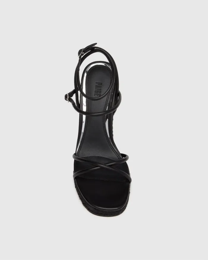 Heels and Wedges Women PAIGE Kerri Wedge 8211 Black Leather Heels and Wedges Women PAIGE Kerri Wedge 8211 Black Leather