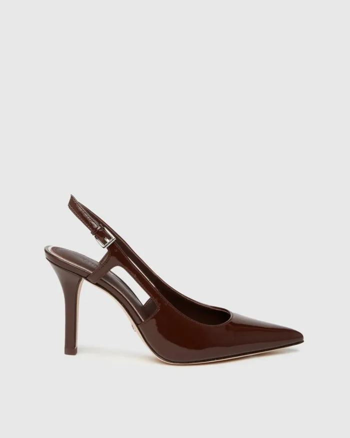 Heels and Wedges Women PAIGE Samara Heel 8211 Chocolate Patent Leather