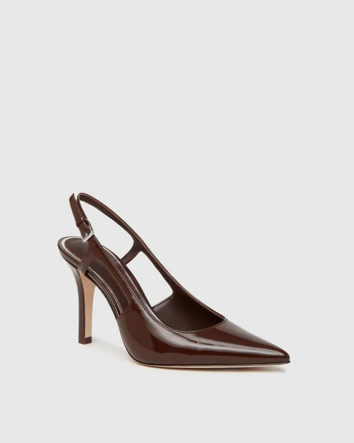 Heels and Wedges Women PAIGE Samara Heel 8211 Chocolate Patent Leather Heels and Wedges Women PAIGE Samara Heel 8211 Chocolate Patent Leather