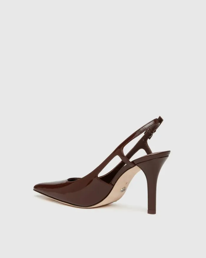 Heels and Wedges Women PAIGE Samara Heel 8211 Chocolate Patent Leather Heels and Wedges Women PAIGE Samara Heel 8211 Chocolate Patent Leather