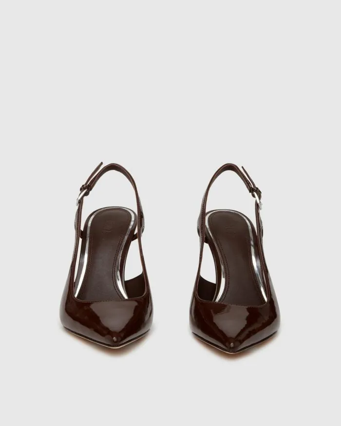 Heels and Wedges Women PAIGE Samara Heel 8211 Chocolate Patent Leather Heels and Wedges Women PAIGE Samara Heel 8211 Chocolate Patent Leather