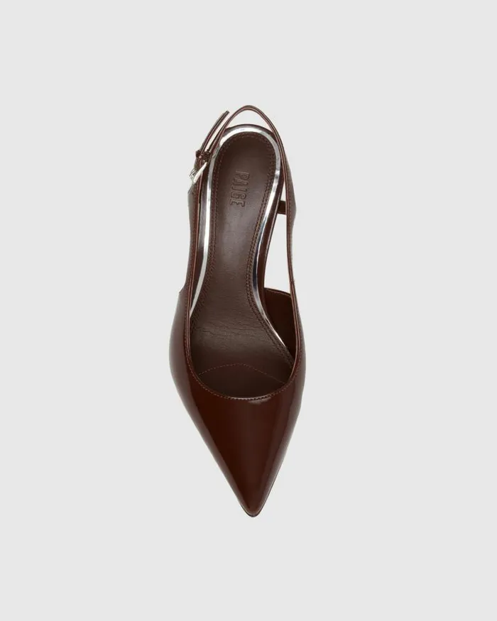 Heels and Wedges Women PAIGE Samara Heel 8211 Chocolate Patent Leather Heels and Wedges Women PAIGE Samara Heel 8211 Chocolate Patent Leather