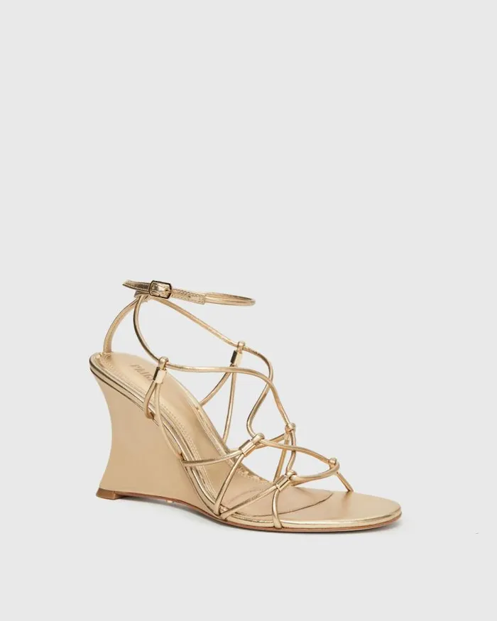 Heels and Wedges Women PAIGE Varya Wedge 8211 Dark Gold Leather Heels and Wedges Women PAIGE Varya Wedge 8211 Dark Gold Leather