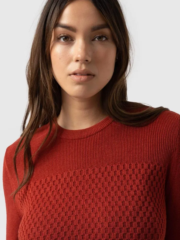 Honeycomb Rib Sweater 8211 Amber Amber Women Saint And Sofia Knitwear