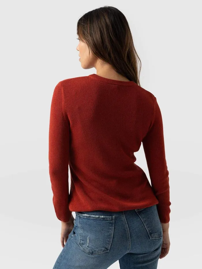 Honeycomb Rib Sweater 8211 Amber Amber Women Saint And Sofia Knitwear