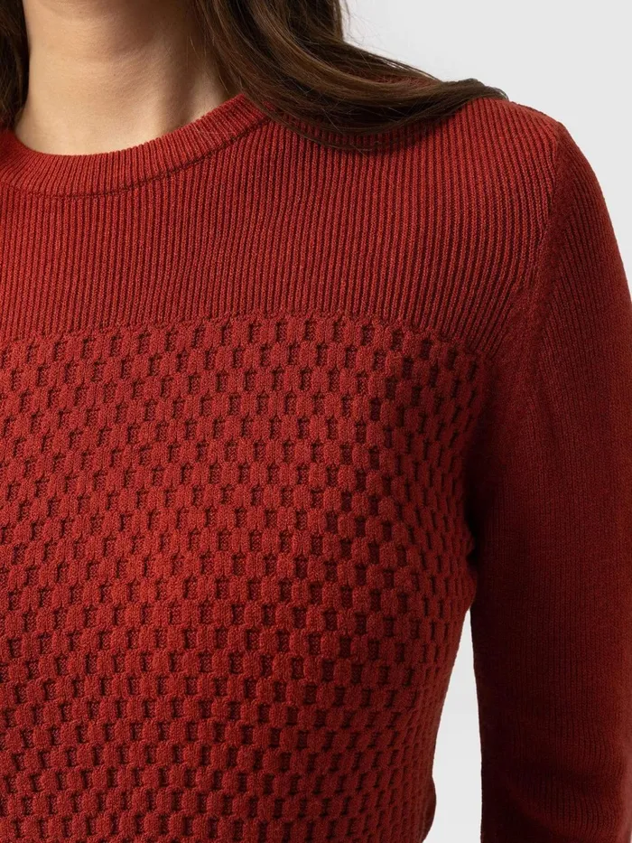 Honeycomb Rib Sweater 8211 Amber Amber Women Saint And Sofia Knitwear