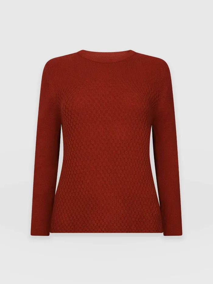 Honeycomb Rib Sweater 8211 Amber Amber Women Saint And Sofia Knitwear