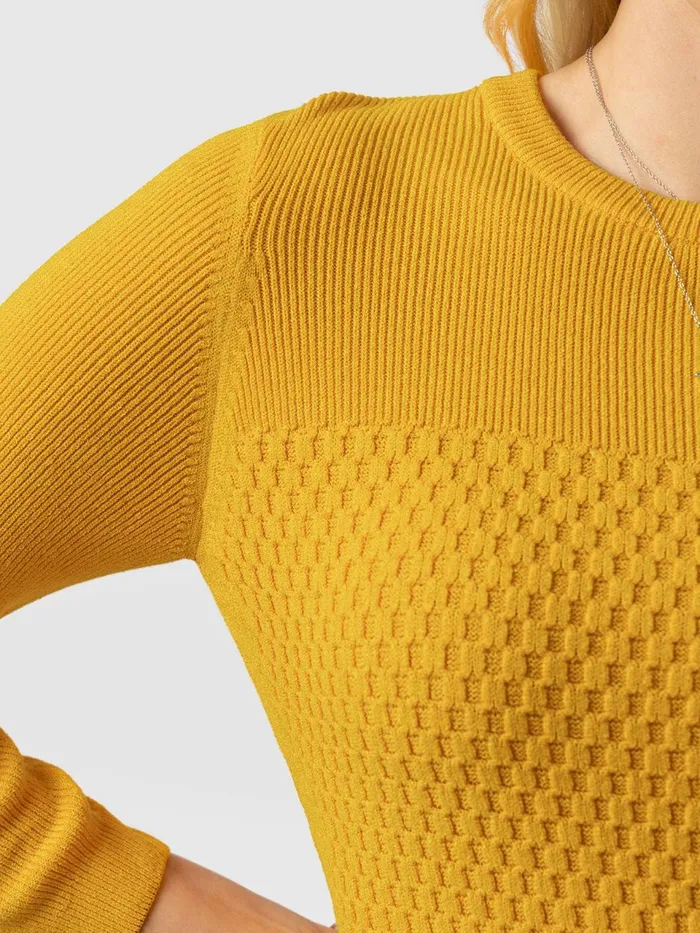 Honeycomb Rib Sweater 8211 Yellow Yellow Women Saint And Sofia Knitwear