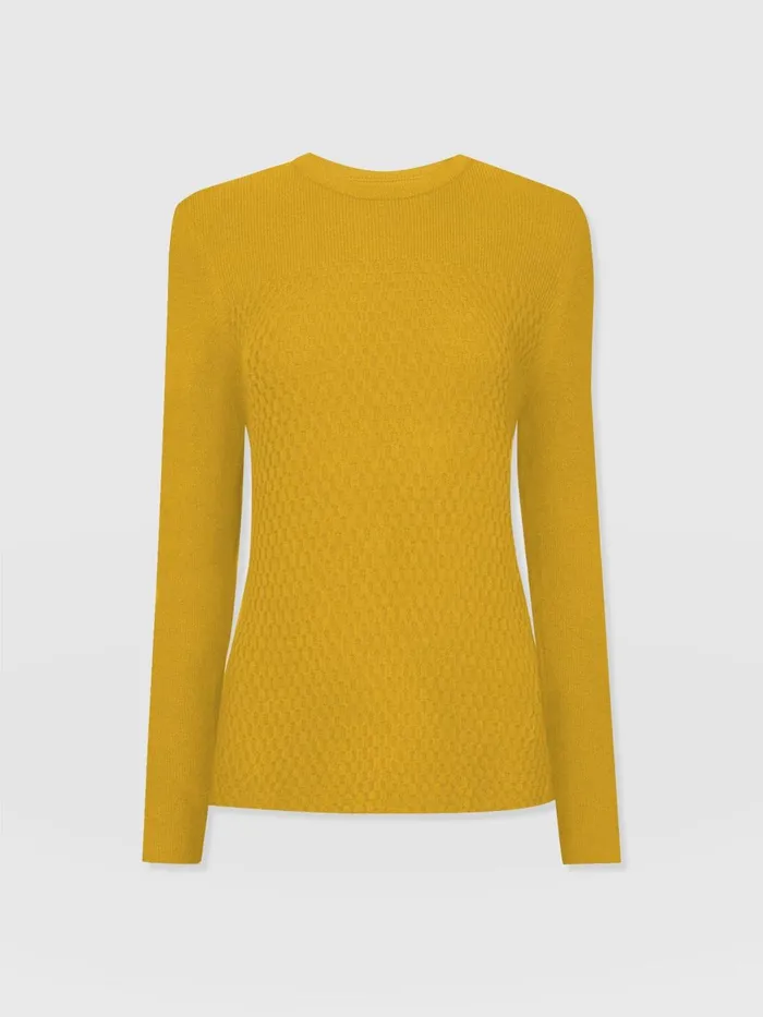 Honeycomb Rib Sweater 8211 Yellow Yellow Women Saint And Sofia Knitwear