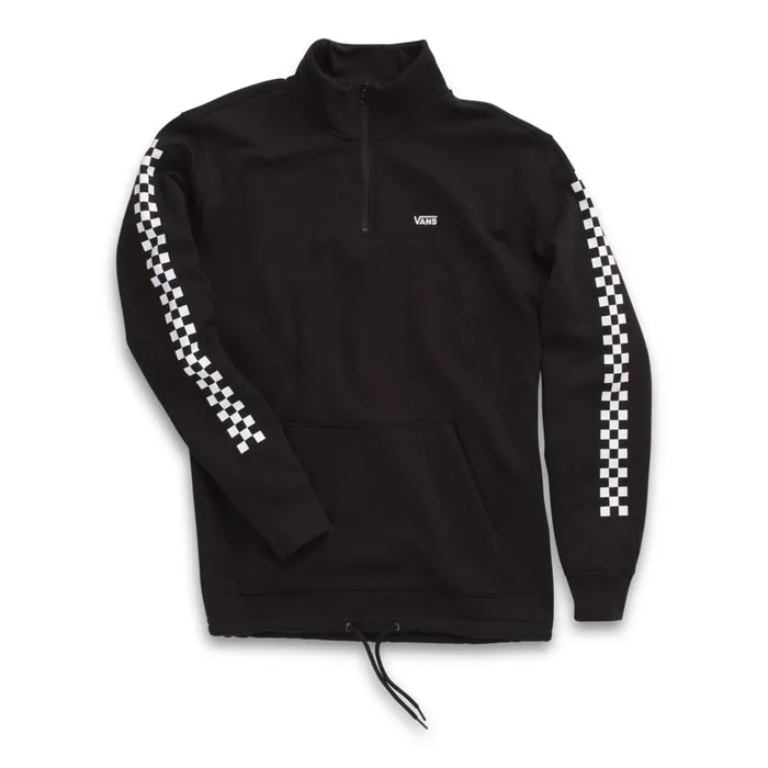 Hoodies and Jackets Men Vans Versa Quarter Zip Pullover Blackcheckerboard Hoodies and Jackets Men Vans Versa Quarter Zip Pullover Blackcheckerboard