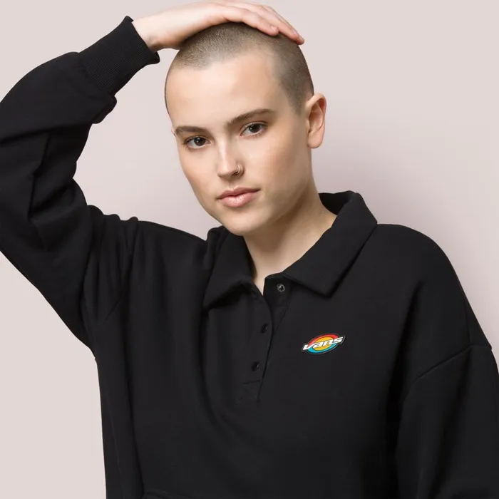 Hoodies and Jackets Women Vans Dome Grown Polo Fleece Black