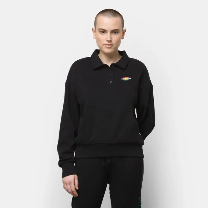 Hoodies and Jackets Women Vans Dome Grown Polo Fleece Black Hoodies and Jackets Women Vans Dome Grown Polo Fleece Black