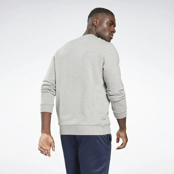 Hoodies and Sweatshirts Mens Reebok Identity Big Logo Crew Medium Grey Heather White