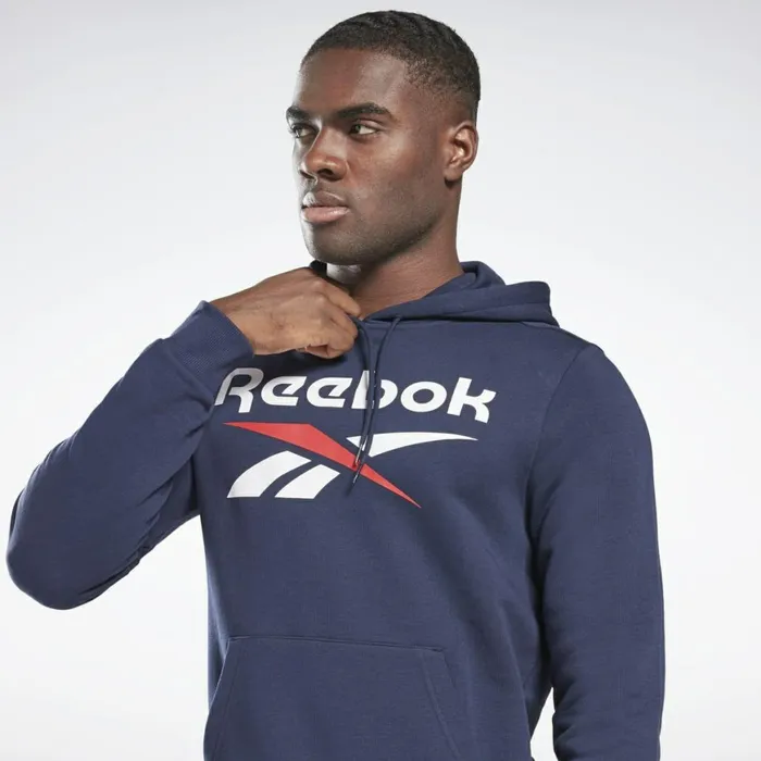 Hoodies and Sweatshirts Mens Reebok Identity Big Logo Hoodie Vector Navy