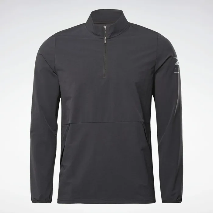 Hoodies and Sweatshirts Mens Reebok Performance QuarterZip Jacket Black