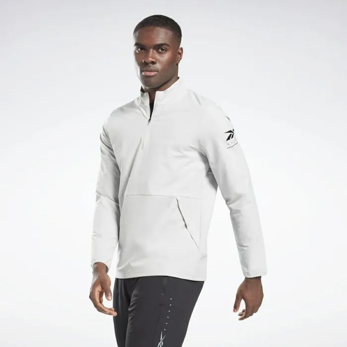 Hoodies and Sweatshirts Mens Reebok Performance QuarterZip Jacket Pure Grey 2 Hoodies and Sweatshirts Mens Reebok Performance QuarterZip Jacket Pure Grey 2
