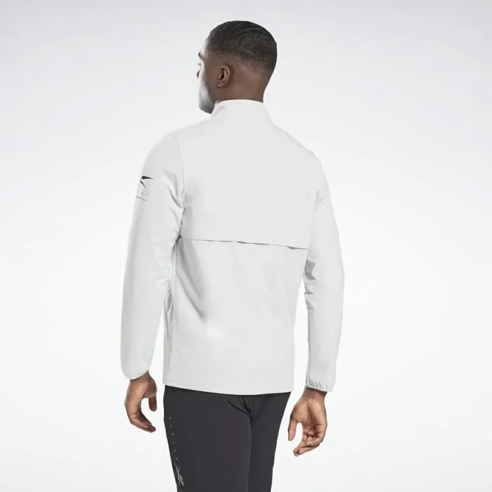 Hoodies and Sweatshirts Mens Reebok Performance QuarterZip Jacket Pure Grey 2