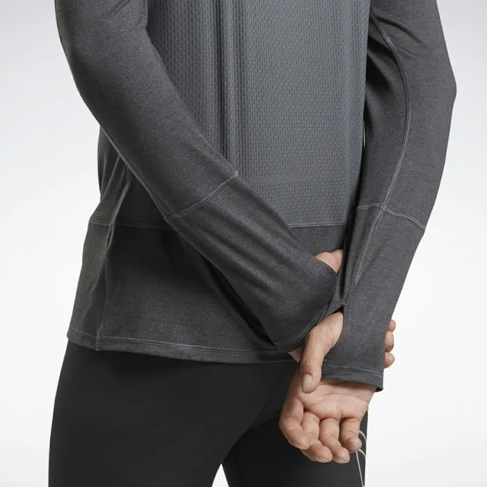 Hoodies and Sweatshirts Mens Reebok Running Essentials Quarter Zip Black