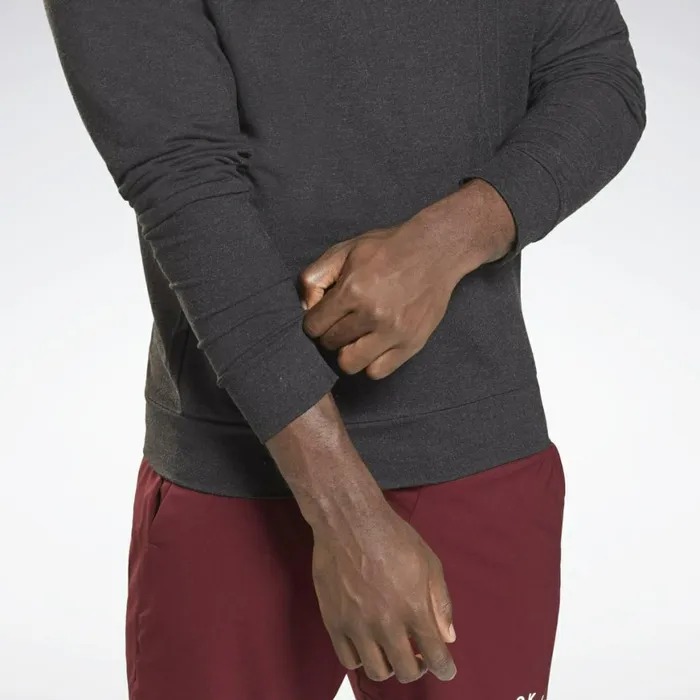 Hoodies and Sweatshirts Mens Reebok Workout Ready QuarterZip Sweatshirt Black