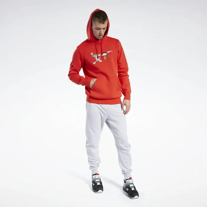 Hoodies and Sweatshirts MensWomens Reebok Tom And Jerry Hoodie Motor Red