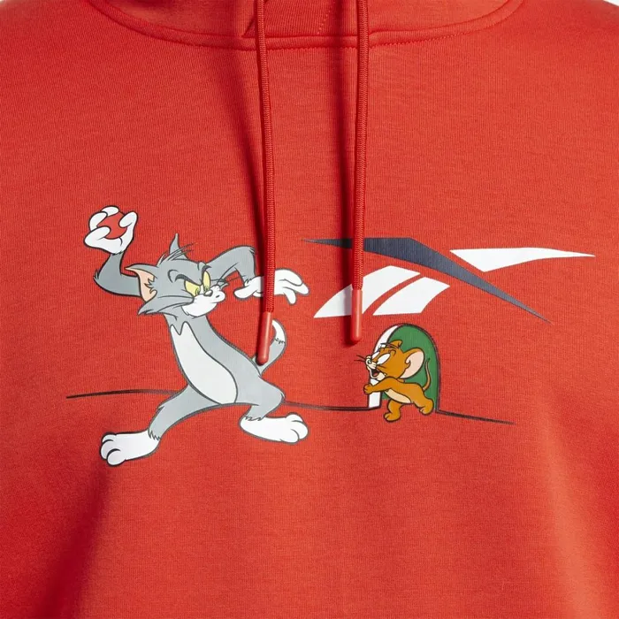Hoodies and Sweatshirts MensWomens Reebok Tom And Jerry Hoodie Motor Red