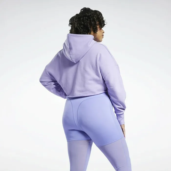 Hoodies and Sweatshirts Womens Reebok Cardi B Crop Sweatshirt Plus Size Crisp Purple