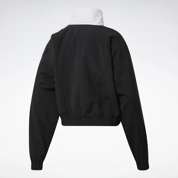Hoodies and Sweatshirts Womens Reebok Classics Cropped Vector Track Jacket Black White White