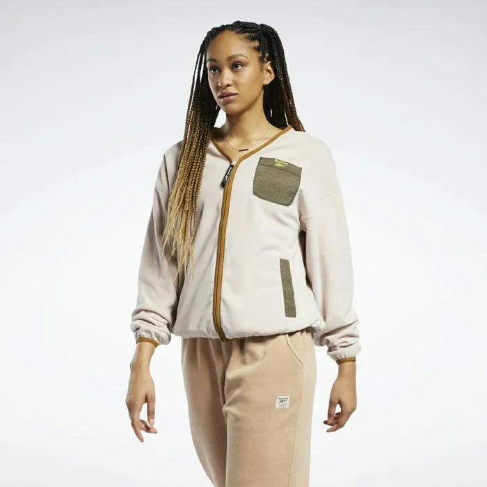 Hoodies and Sweatshirts Womens Reebok Classics Polar Fleece ZipUp Jacket Soft Ecru Hoodies and Sweatshirts Womens Reebok Classics Polar Fleece ZipUp Jacket Soft Ecru