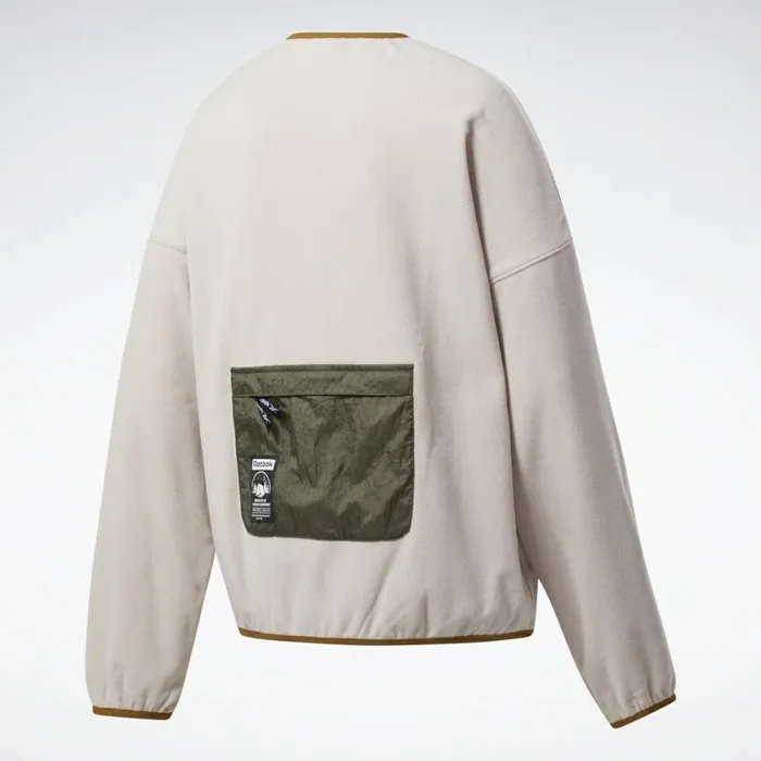 Hoodies and Sweatshirts Womens Reebok Classics Polar Fleece ZipUp Jacket Soft Ecru