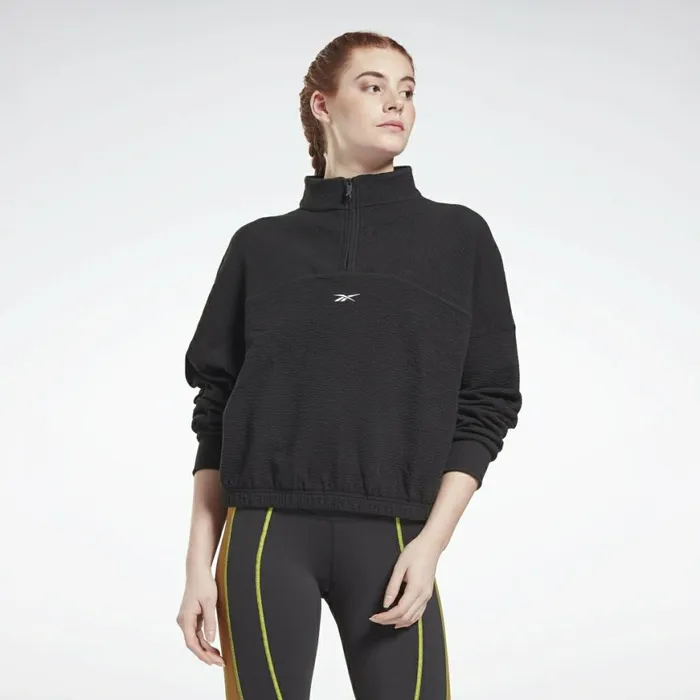 Hoodies and Sweatshirts Womens Reebok Fashion CoverUp Black