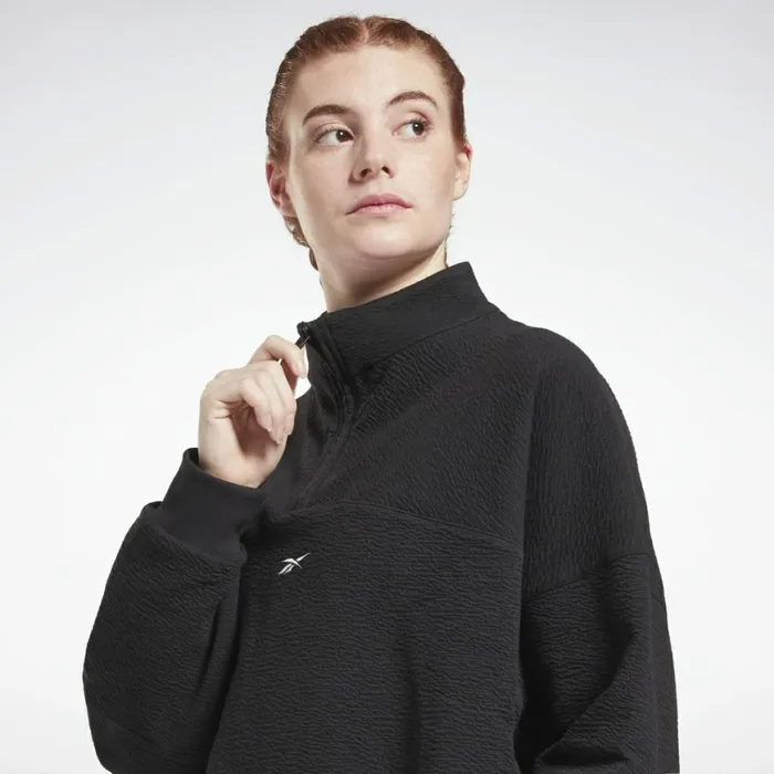 Hoodies and Sweatshirts Womens Reebok Fashion CoverUp Black