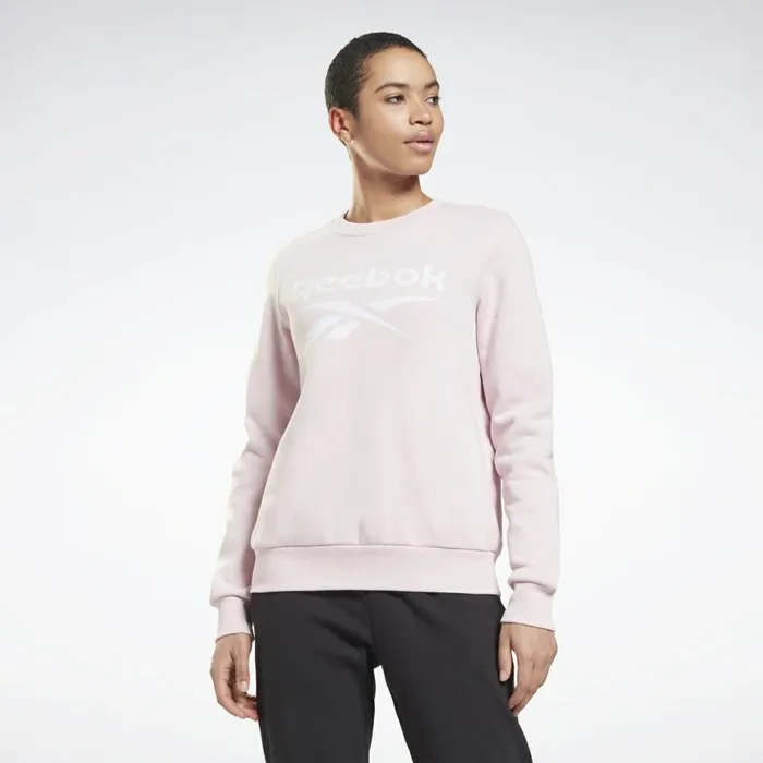 Hoodies and Sweatshirts Womens Reebok Identity Logo Fleece Crew Sweatshirt Frost Berry