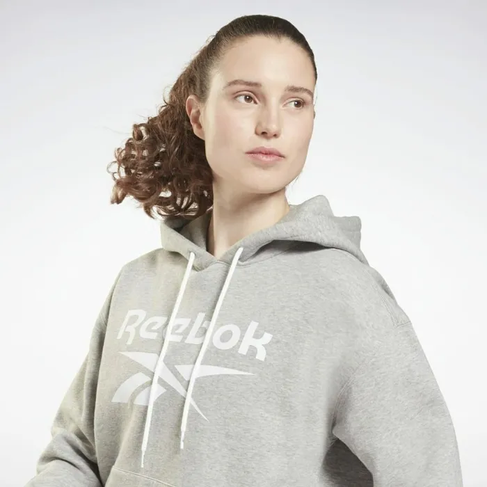 Hoodies and Sweatshirts Womens Reebok Identity Logo Fleece Pullover Hoodie Medium Grey Heather