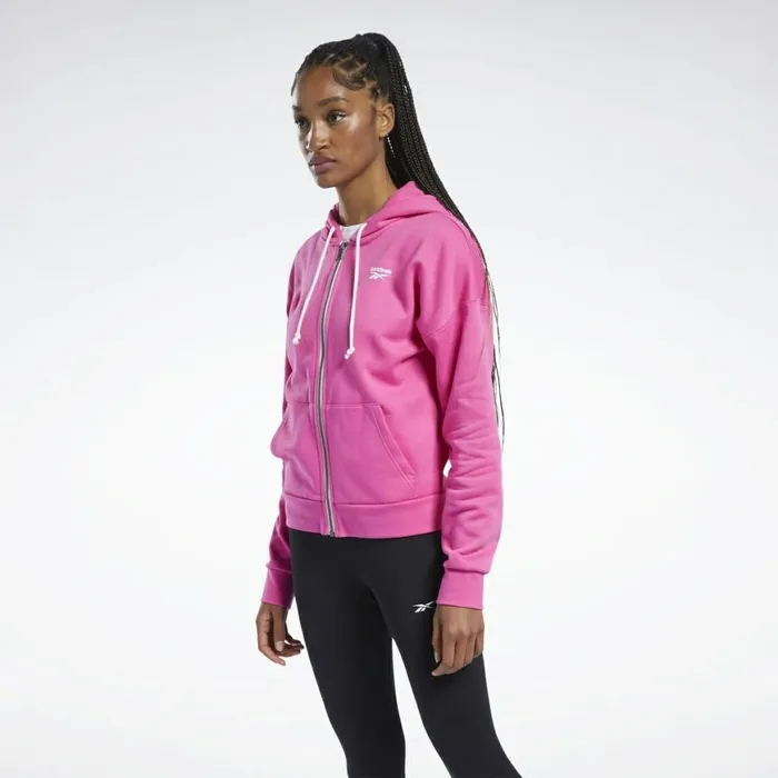 Hoodies and Sweatshirts Womens Reebok Training Essentials FullZip Hoodie Proud Pink Hoodies and Sweatshirts Womens Reebok Training Essentials FullZip Hoodie Proud Pink