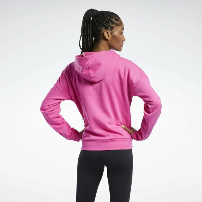 Hoodies and Sweatshirts Womens Reebok Training Essentials FullZip Hoodie Proud Pink