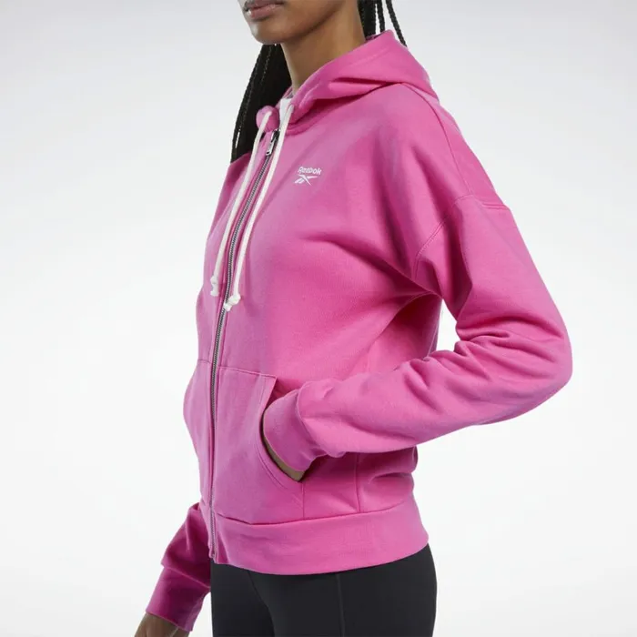 Hoodies and Sweatshirts Womens Reebok Training Essentials FullZip Hoodie Proud Pink