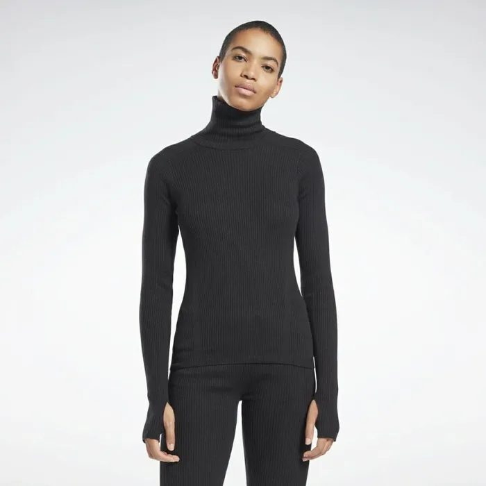 Hoodies and Sweatshirts Womens Reebok VB Roll Neck Sweater Black