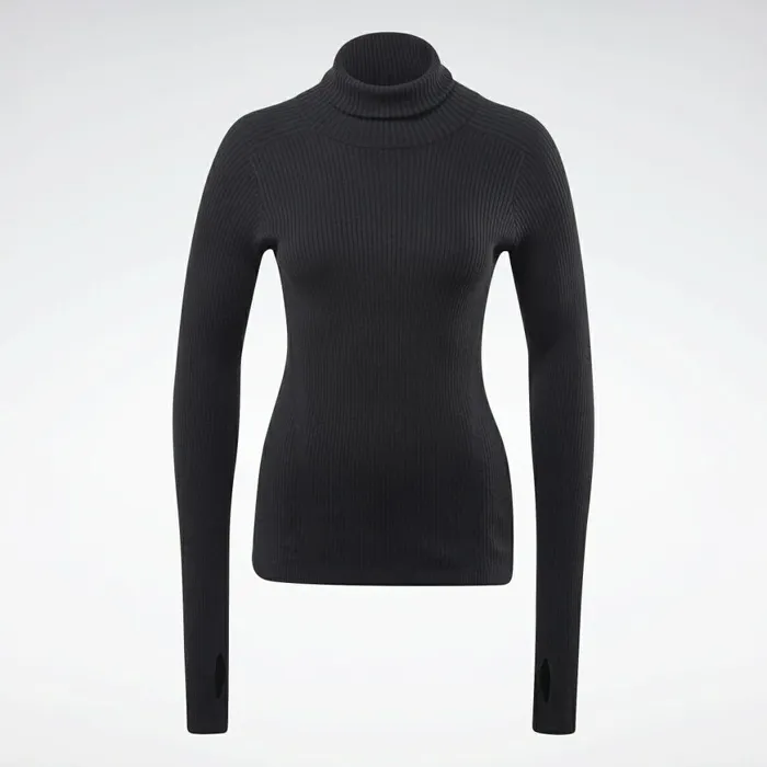 Hoodies and Sweatshirts Womens Reebok VB Roll Neck Sweater Black