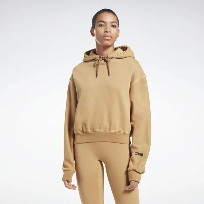 Hoodies and Sweatshirts Womens Reebok VB Travel Hoodie Soft Camel