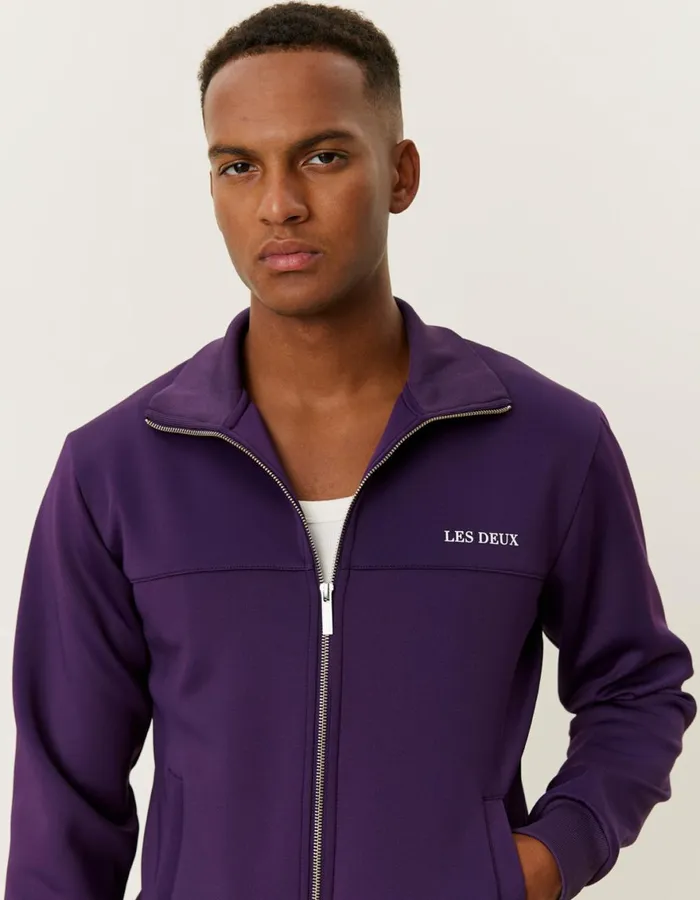 HoodiesSweatshirts Men Les Deux Ballier Track Jacket 8211 Blackberry