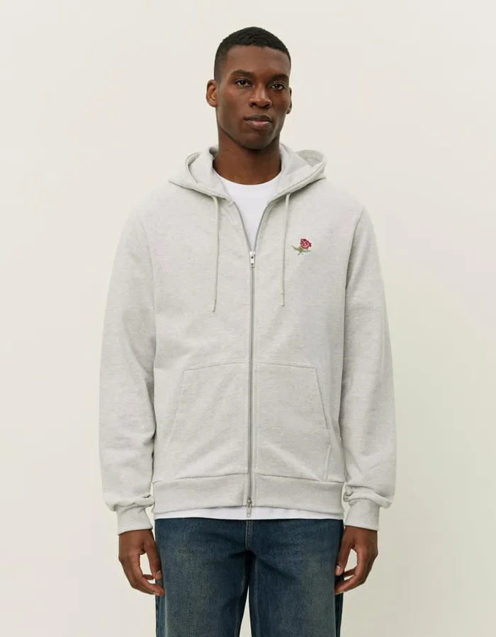 HoodiesSweatshirts Men Les Deux Clyde Zipper Hoodie 8211 Snow Melange